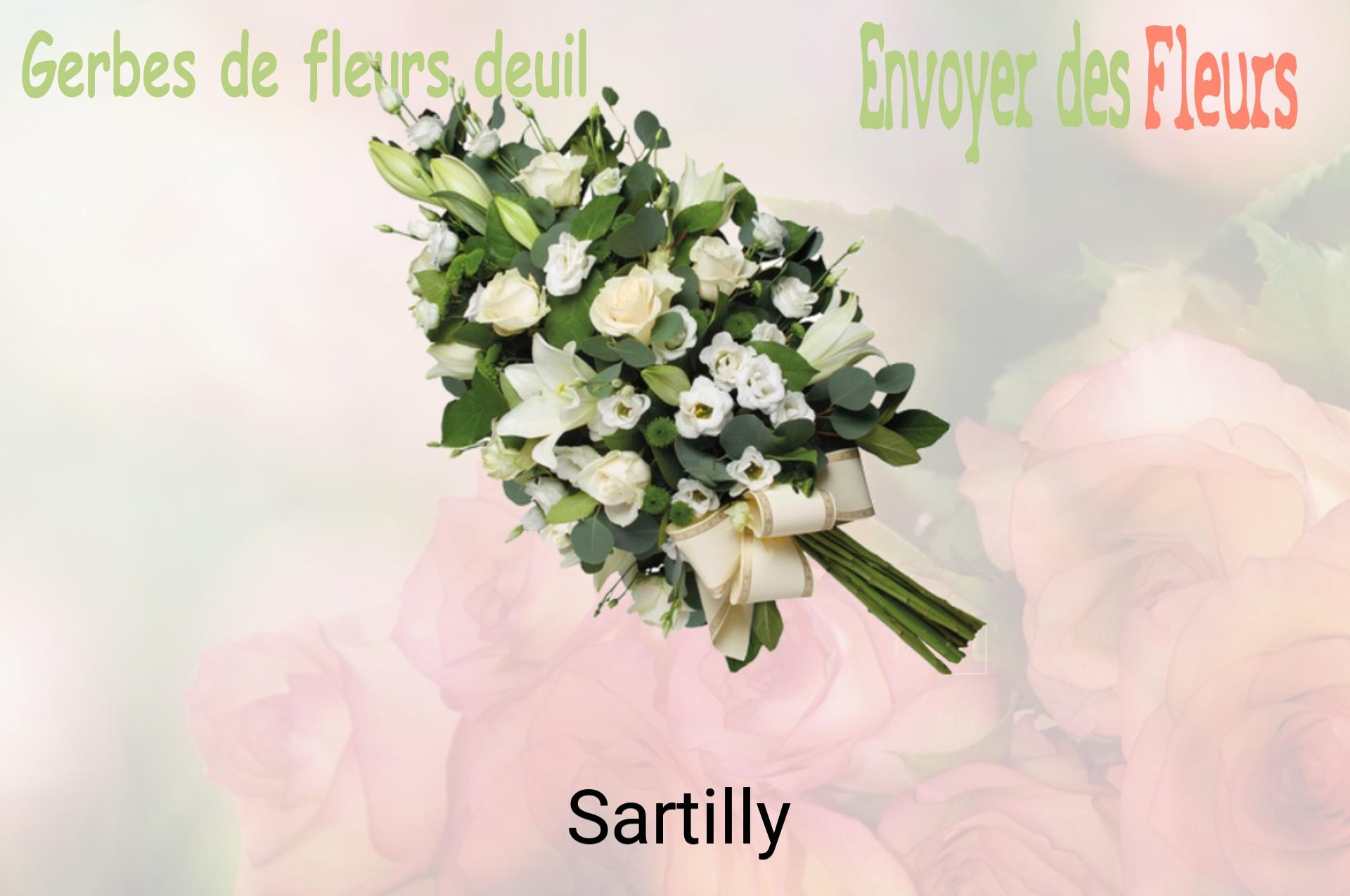 Gerbe de fleurs de deuil livrée à Sartilly